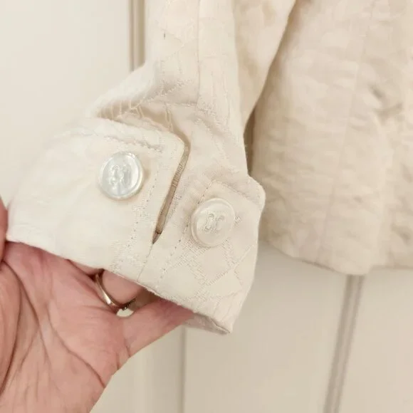 Escada Cropped Quilted Cream Jacket Blazer Vintage Rare Luxury Classic Office - Picture 4 of 16